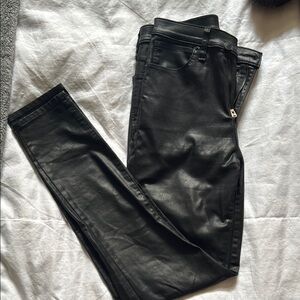 Abercrombie & Fitch Shiny Black High-Rise Pants